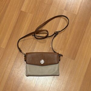 Tory Burch Brown and Cream Crossbody Bag